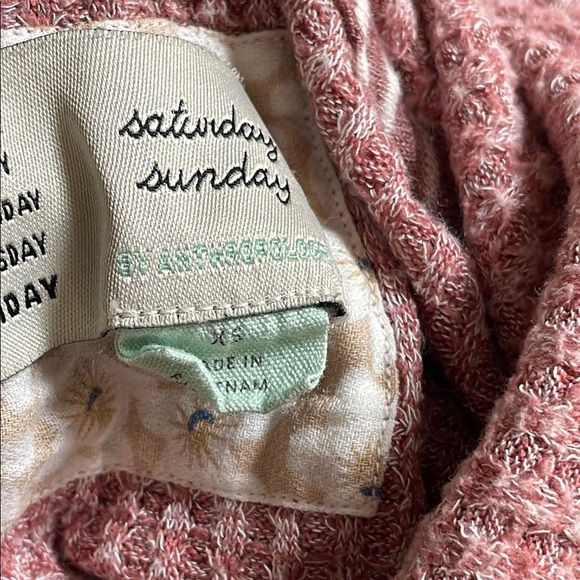 Saturday Sunday by AnthropologiePink Cowl Neck Textured Waffle Knit Sweater - Picture 7 of 7